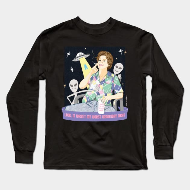 Kate McKinnon SNL Alien Abduction Long Sleeve T-Shirt by Kittenpants Studios